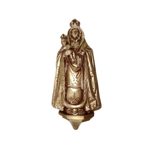 Imagen en relieve de la virgen hecho de marmolina